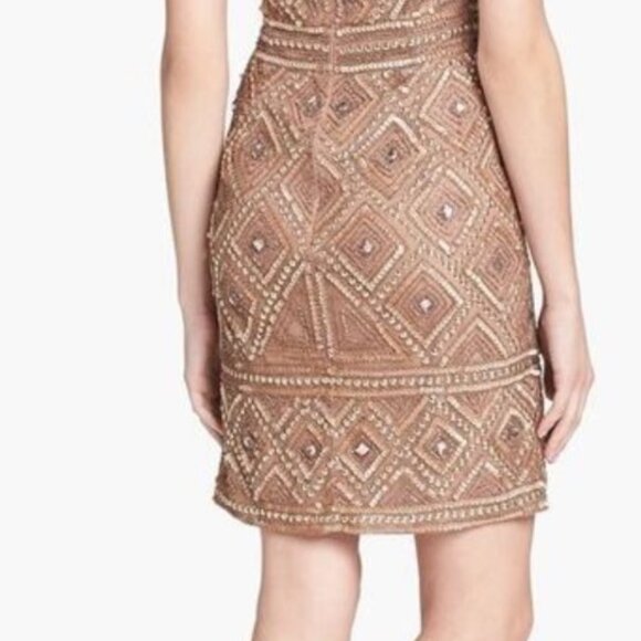 Adrianna Papell Strapless Embellished Diamond-Pattern Mini Dress - Picture 2 of 8